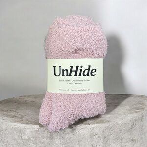 2 Pairs UnHide Softie Socks - Cozy Pink & Gray